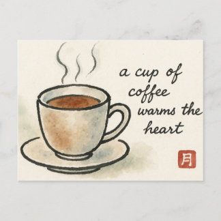 Cartão Postal Coffee Etegami Postcard