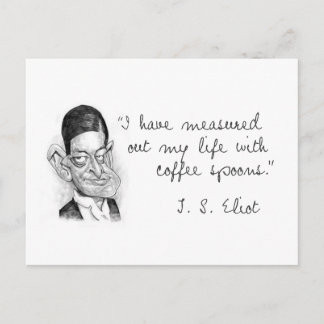 Cartão Postal Coffee Sayings From T. S. Eliot