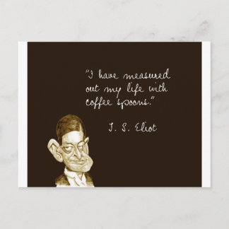 Cartão Postal Coffee Sayings From T. S. Eliot