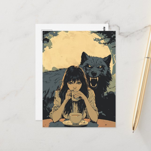 Cartão Postal Coffee With the Wolf (Frente/Verso In Situ)