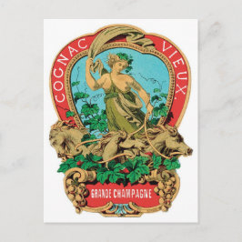 Cartão Postal Cognac Vieux Grande Champagne Vintage Label Art