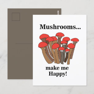Cartão Postal Cogumelo Fungo Toadstool Cogumelos Vermelhos
