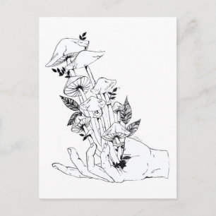 Cartão Postal Cogumelos de mão