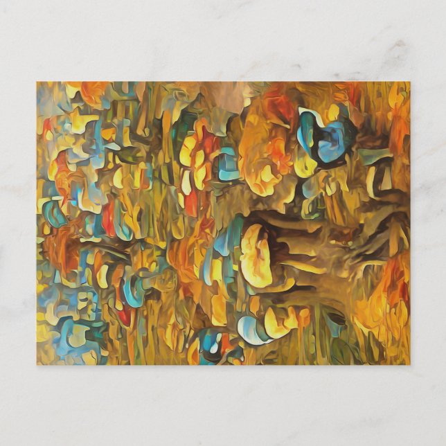 Cartão Postal Cogumelos na floresta primavera (Frente)