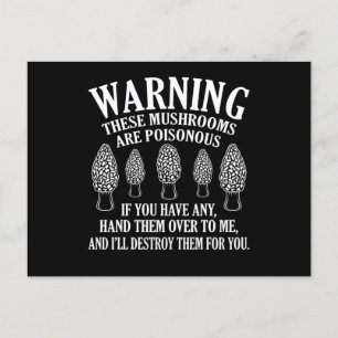 Cartão Postal Cogumelos São Envenenosos Moréis Caçando Micolo