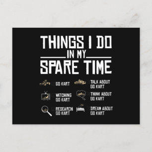 Cartão Postal Coisas Que Eu Faço No Meu Tempo Livre, Vá Kart