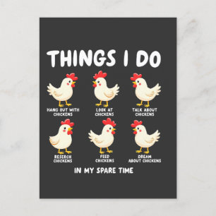 Cartão Postal Coisas que faço na agricultura de frango do tempo 