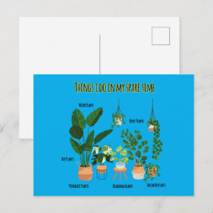 Cartão Postal Coisas que Faço no Meu Tempo Livre - Jardineiro, J