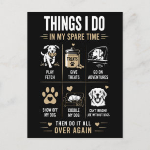 Cartão Postal Coisas Que Faço No Tempo Livre Com Cachorros Repet