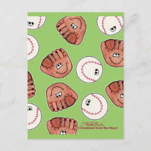 Cartão Postal Colagem Ball and Glove