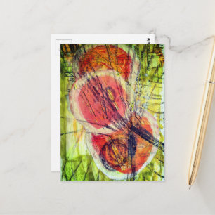 Cartão Postal colagem círculos tontura severa abstrata
