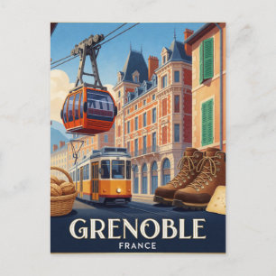 Cartão Postal Colagem da Cidade Turística de Grenoble França