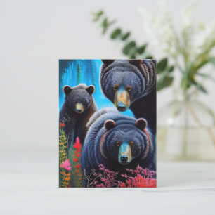 Cartão Postal Colagem da família do urso