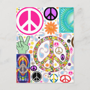 Cartão Postal Colagem da Paz