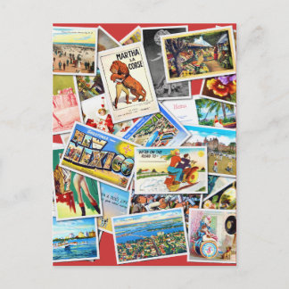 Cartão Postal Colagem da placa Postada Vintage