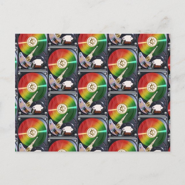 Cartão Postal Colagem da unidade de Duro do computador (Frente)