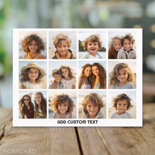 Cartão Postal Colagem de 12 Fotos com Fundo Branco