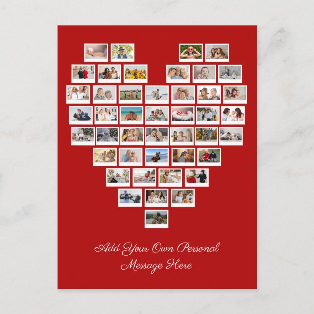 Cartão Postal Colagem de 44 Fotos Adicione Seu Próprio Agradecim (Frente)