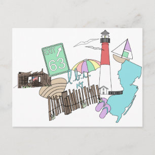Cartão Postal Colagem de Amor do Pastel LBI