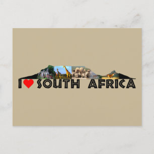 Cartão Postal Colagem de animais selvagens da Montanha mesa