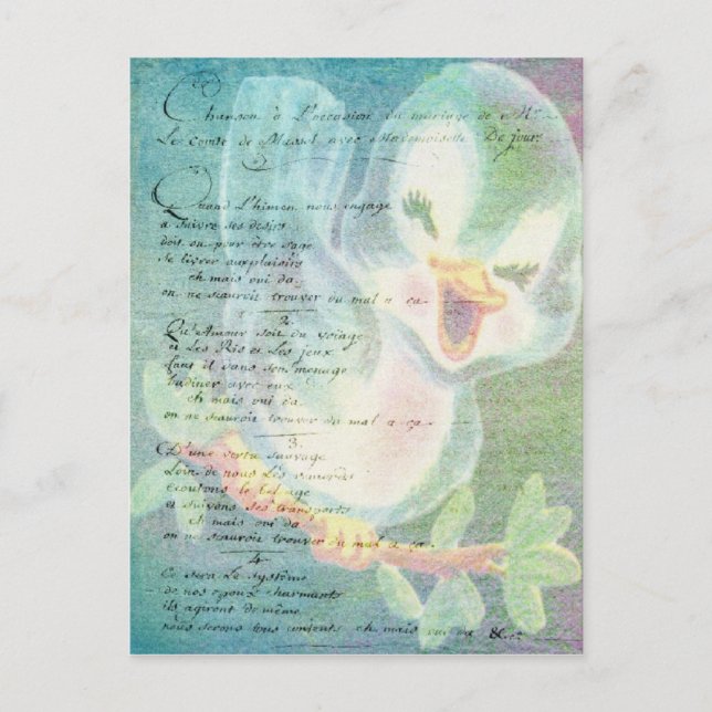 Cartão Postal Colagem de arte digital Vintage Bird (Frente)