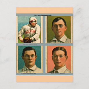 Cartão Postal Colagem de Baseball da Liga Principal de 1910