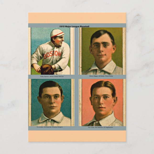 Cartão Postal Colagem de Baseball da Liga Principal de 1910 (Frente)