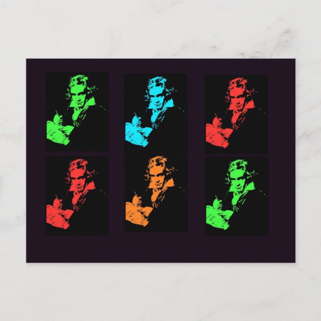 Cartão Postal Colagem de Beethoven (Frente)