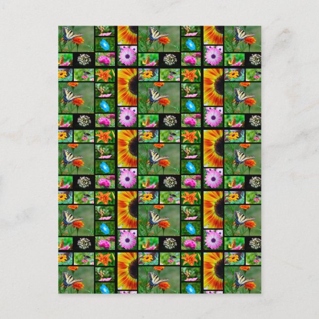 Cartão Postal Colagem de Beleza primavera (Frente)