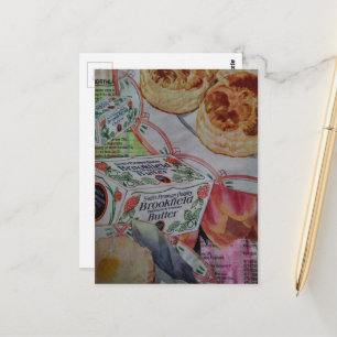 Cartão Postal Colagem de biscoitos e manteiga 