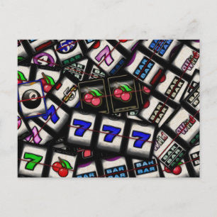 Cartão Postal Colagem de bobinas de máquinas de slot