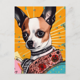 Cartão Postal Colagem de Cachorro Chihuahua