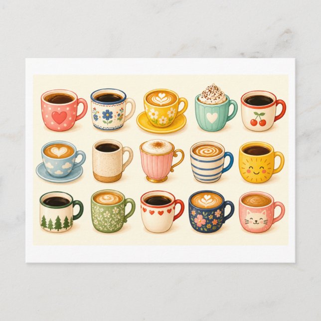 Cartão Postal Colagem de Café (Frente)
