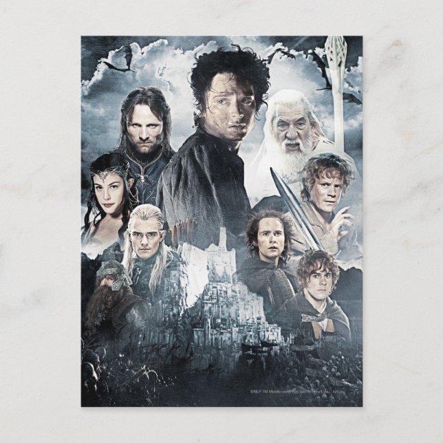 Cartão Postal Colagem de Caracteres 3 (Frente)