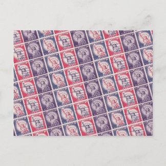 Cartão Postal Colagem de Carimbos da Liberdade