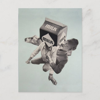 Cartão Postal Colagem de cartão-postal de leite