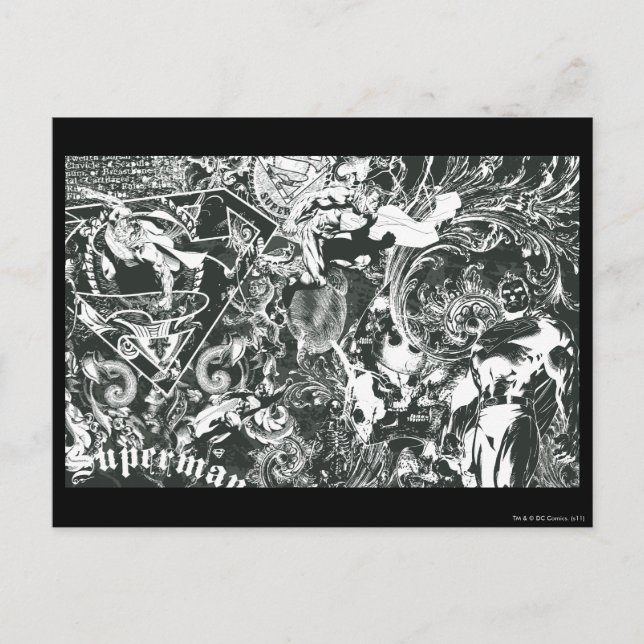 Cartão Postal Colagem de Cinzas do Super-Homem (Frente)