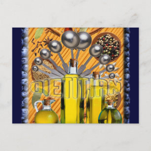 CARTÃO POSTAL COLAGEM DE COMIDA DIETINA