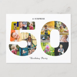 Cartão Postal Colagem de Fotografias com Festa de aniversário 50