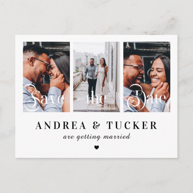 Cartão Postal Colagem de Fotografias de Script 3 Whimsical Salve (Frente)