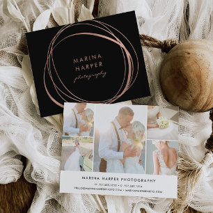 Cartão Postal Colagem de Fotografias do Logotipo Dourado do Mode