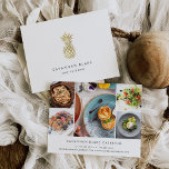 Cartão Postal Colagem de Fotografias do Promocional Pineapple Do<br><div class="desc">Perfeito para fotógrafos, catadores, cozinheiros, maquiadores e profissionais de beleza, esses cartões postais chicos apresentam um abacaxi de folha de ouro falso em um fundo branco nítido, com duas linhas de texto personalizado em fora de preto para seu nome e/ou nome comercial ou especialidade. Adicione os seus detalhes de contato...</div>