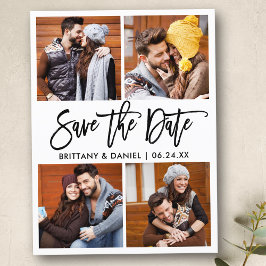 Cartão Postal Colagem de Fotografias do Script de Pincel Moderno