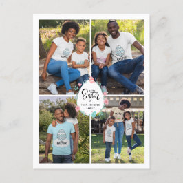 Cartão Postal Colagem de Fotografias e Ovos da Família de páscoa
