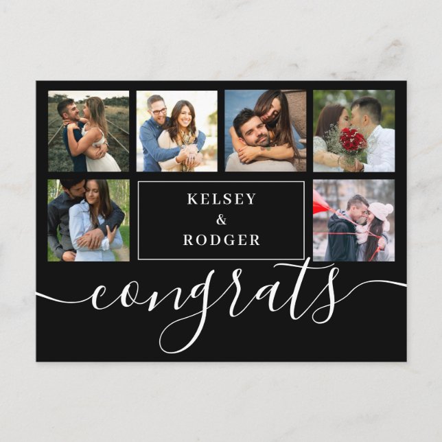 Cartão Postal Colagem de Fotografias Modernas Felicita Posto Pre (Frente)