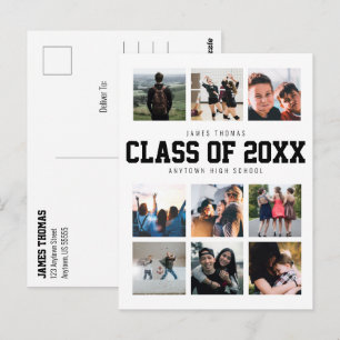 Cartão Postal Colagem de Fotos de Anúncio de Graduação Personali