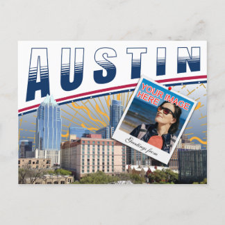 Cartão Postal Colagem de Fotos de Austin Texas Vibrant