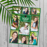 Cartão Postal Colagem de Fotos de Graduado Verde Moderno Graduaç<br><div class="desc">Este cartão postal de colagem de fotos de graduado sênior verde moderno apresenta suas 9 fotografias favoritas de estudante. Este lindo cartão postal de anúncio de graduação apresenta tipografia branca clássica do nome da sua escola ou faculdade para a turma de 2026. Personalize estes cartões postais com o seu ano...</div>