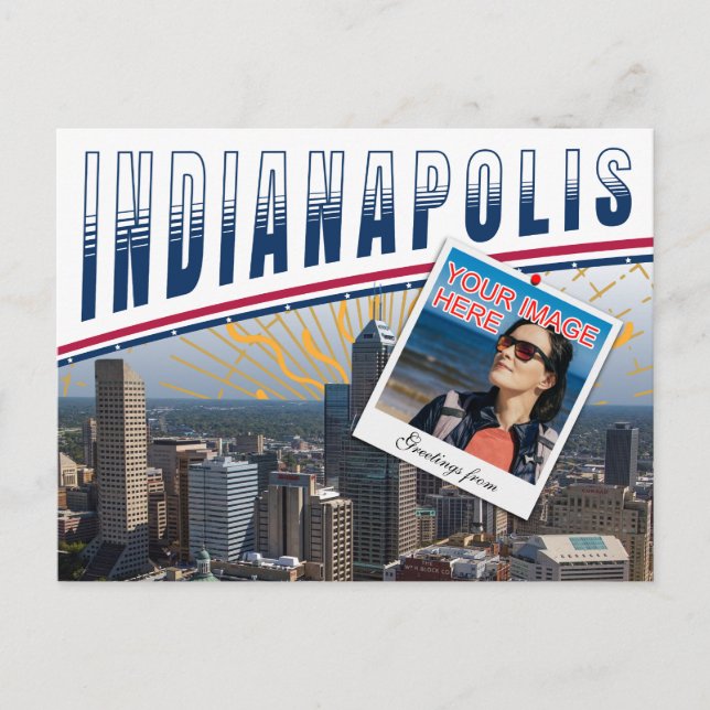 Cartão Postal Colagem de Fotos de Indiana Vibrante por Indianapo (Frente)