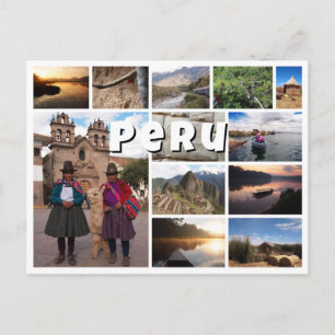 Cartão Postal Colagem de fotos de lembrança do Peru